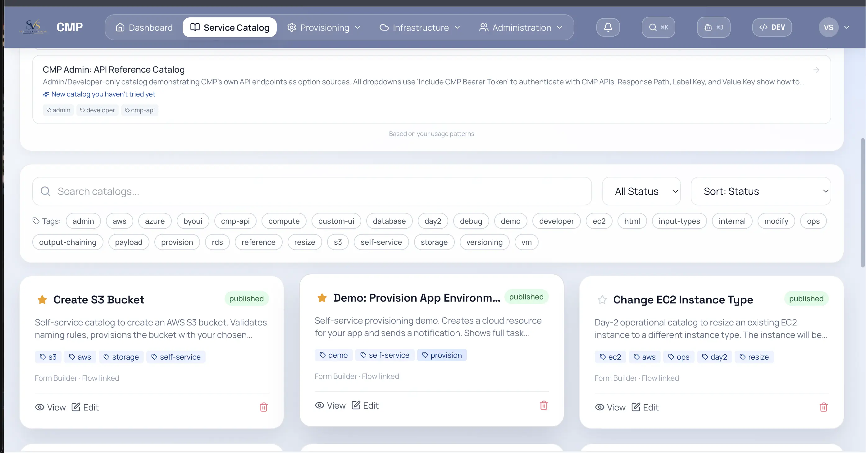 Command Palette showing starred favorites at the top for quick access